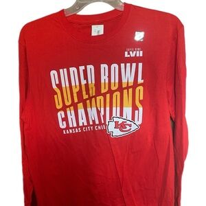 NFL Red Super Bowl LVII Tee. Size L. Long Sleeves. New With Tags & Sticker.